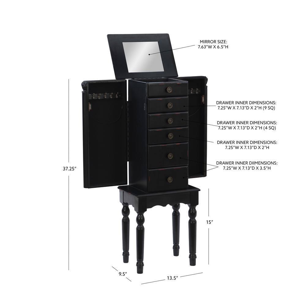 Powell Traditional Ebony Jewelry Armoire