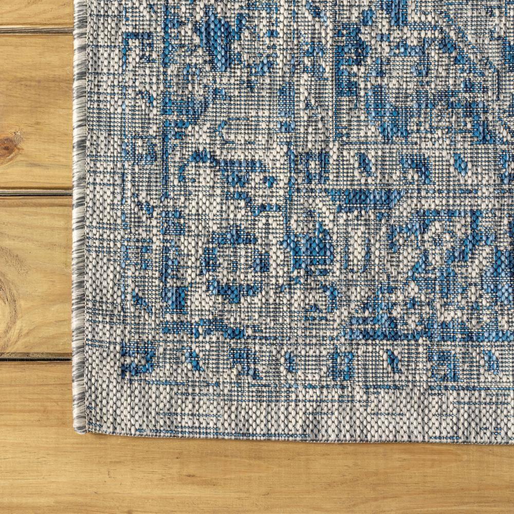 3'x5' Rozetta Boho Medallion Textured Weave Indoor/Outdoor Area Rug, Gray/Navy - JONATHAN Y
