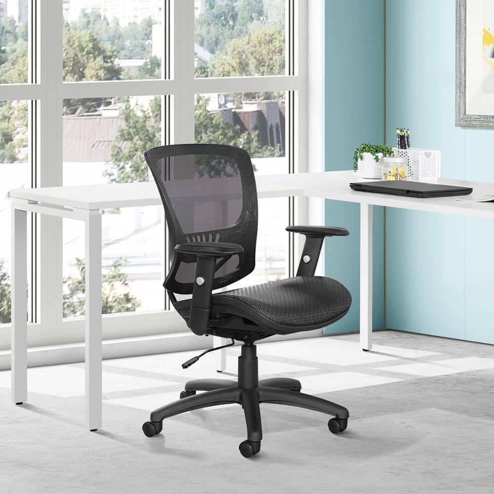 Manager's Chair  Mesh Screen Seat and Back in Black Fabric