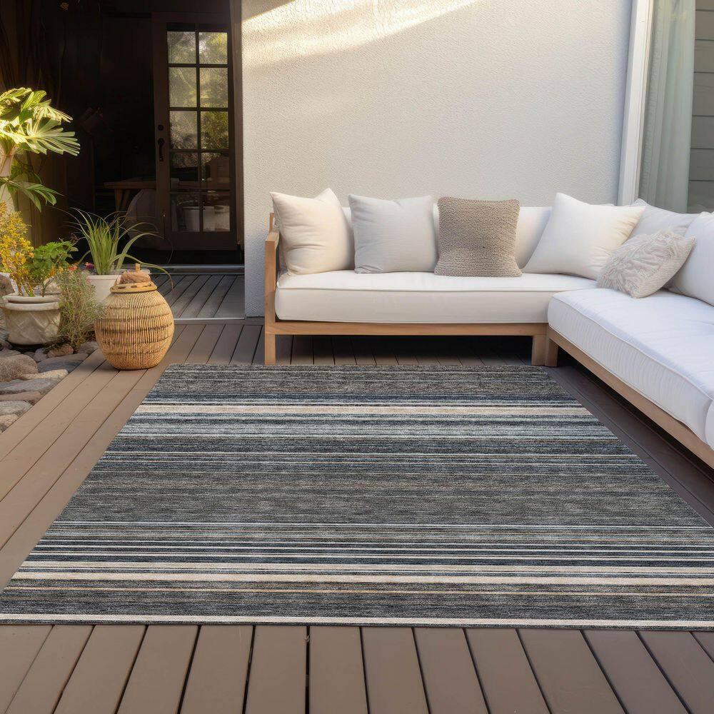 Chayden Washable Striped Indoor / Outdoor Rug