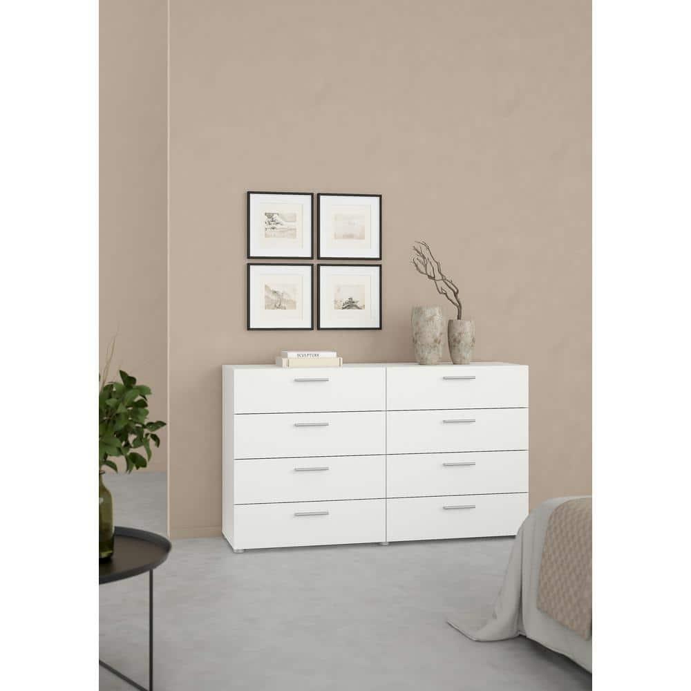 Tvilum Loft 8 Drawer Double Dresser for Adults, White