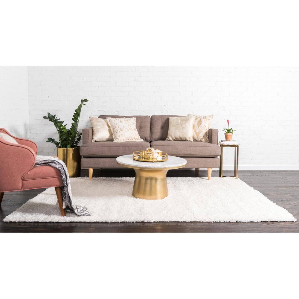 Solid Shag Snow White 7 ft. x 10 ft. Area Rug