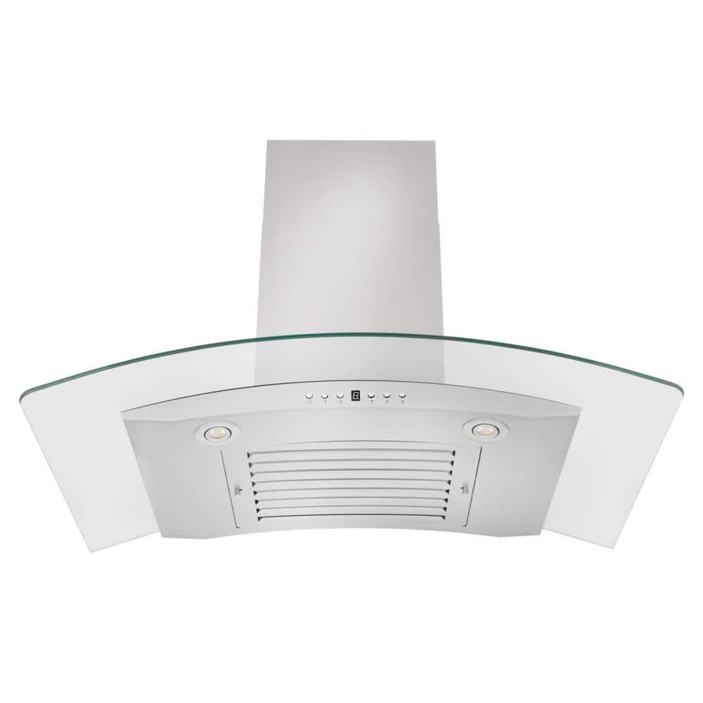 ZLINE 36 in. Convertible Vent Convertible Vent Wall Mount Range Hood in Stainless Steel & Glass (KN4-36)