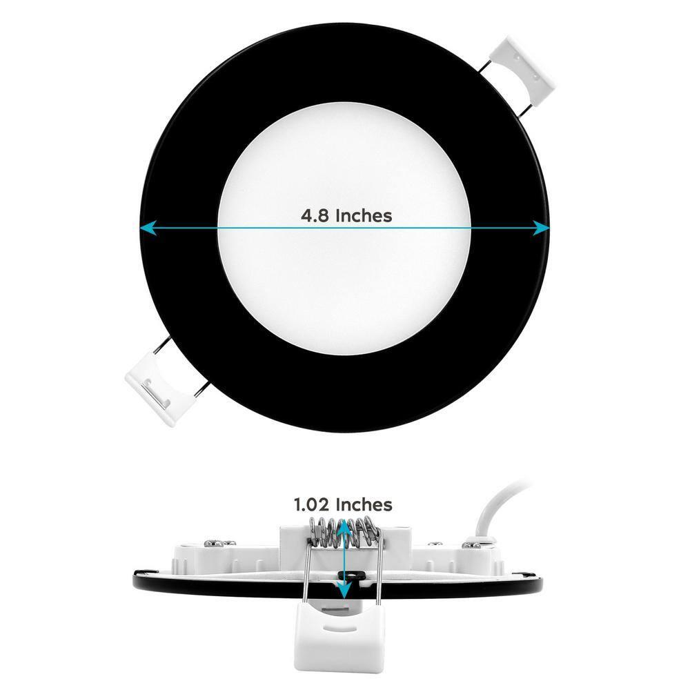 Luxrite LR23756 LR23770-4PK 4'' Selectable Color Temperature Dimmable Air-Tight IC Rated LED Canless Recessed Lighting Kit (Set of 4)