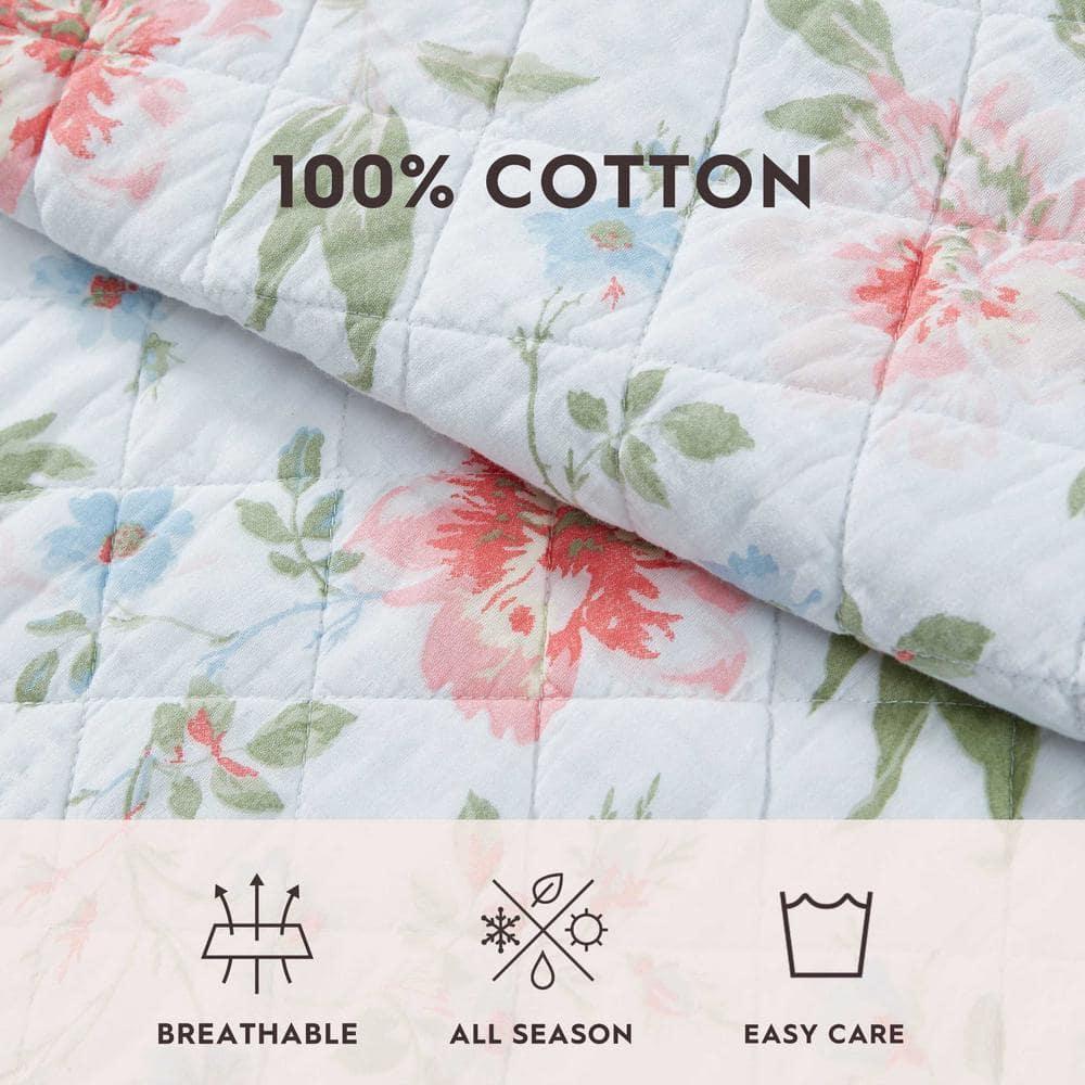 Laura Ashley Emilie Blue Standard Cotton Quilt Set