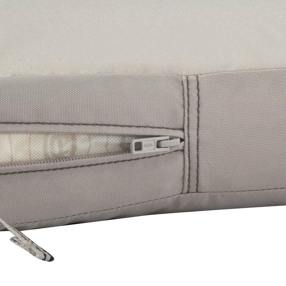 19" x 19" x 3" Ravenna Water-Resistant Patio Seat Cushion Mushroom - Classic Accessories