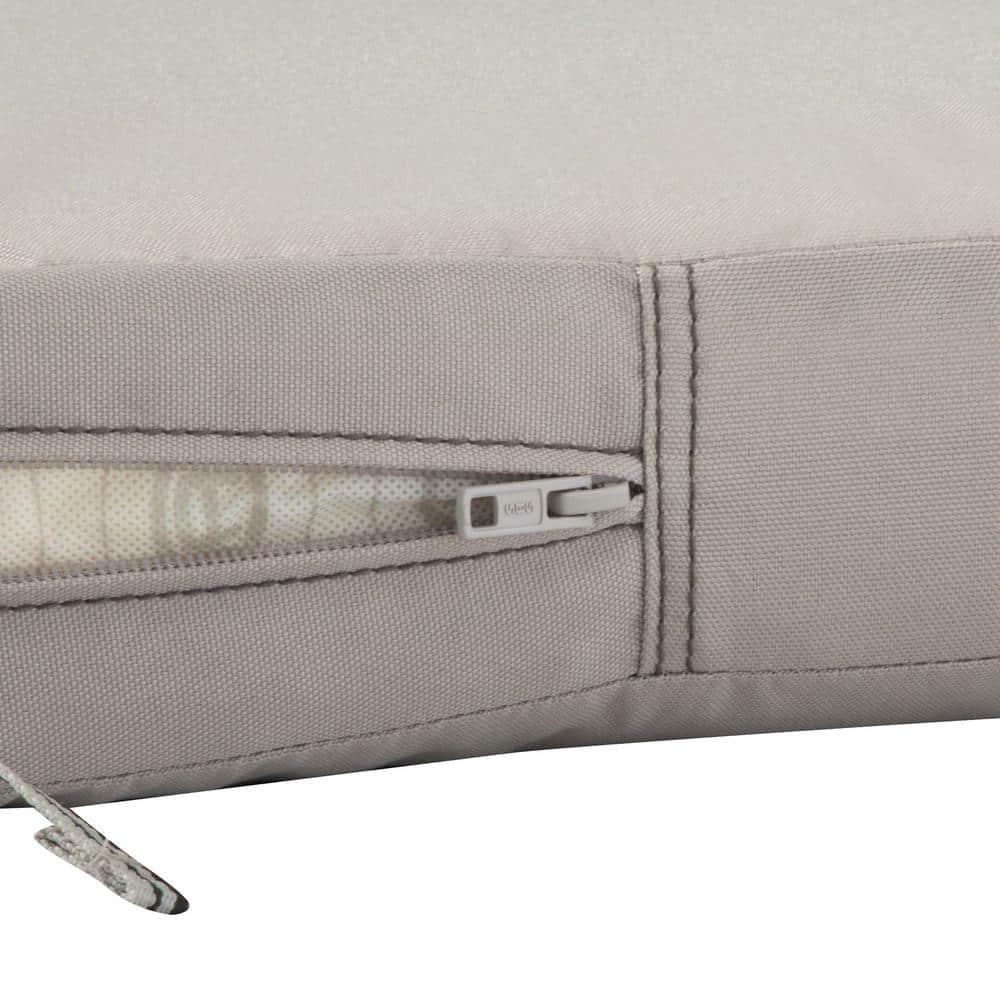 Classic Accessories Ravenna® Patio Chaise Lounge Cushion Slip Cover - Durable Outdoor Cushion, Mushroom, 72"L x 21"W x 3"Thick