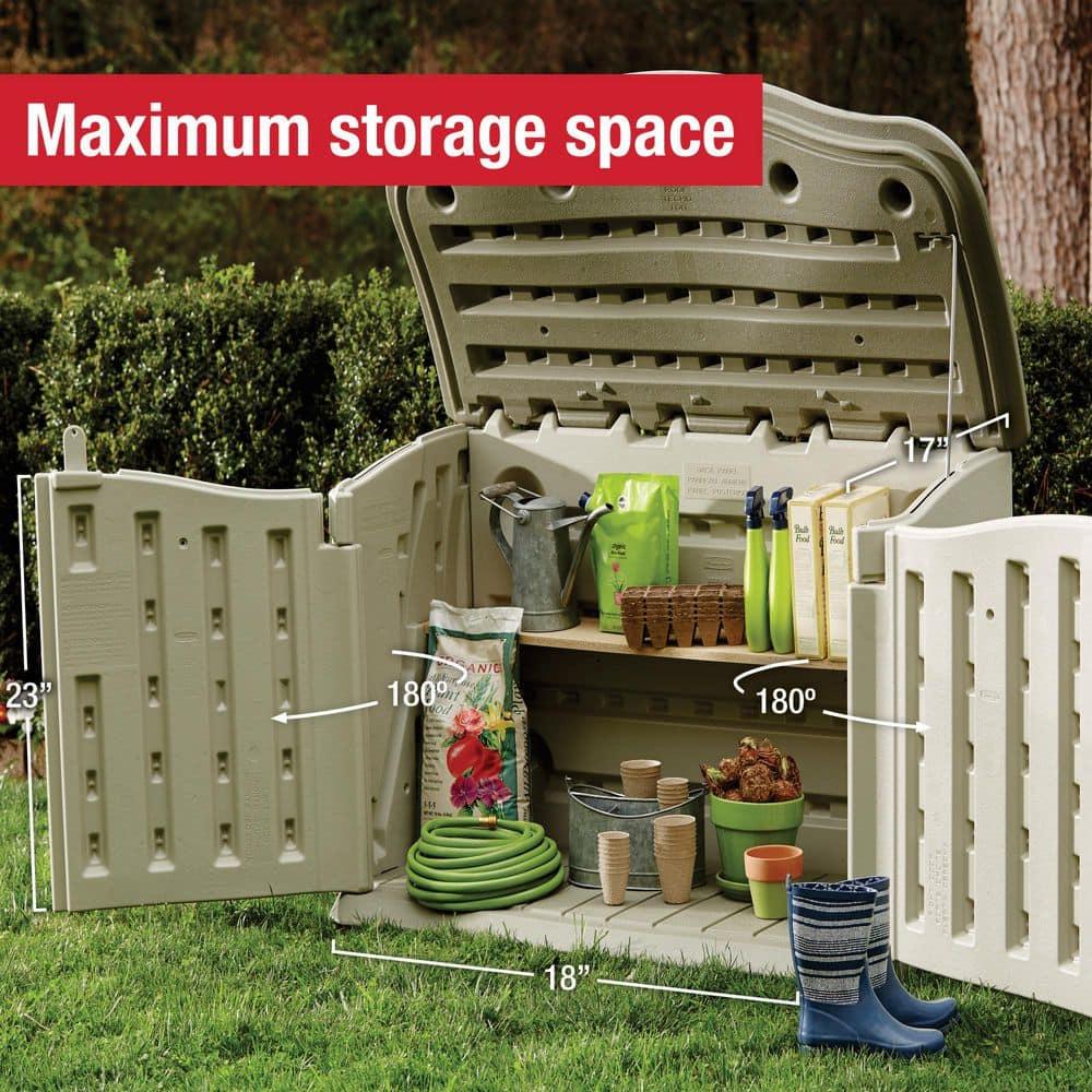 Rubbermaid 4 ft. W x 2 ft. D Plastic Horizontal Garbage Shed