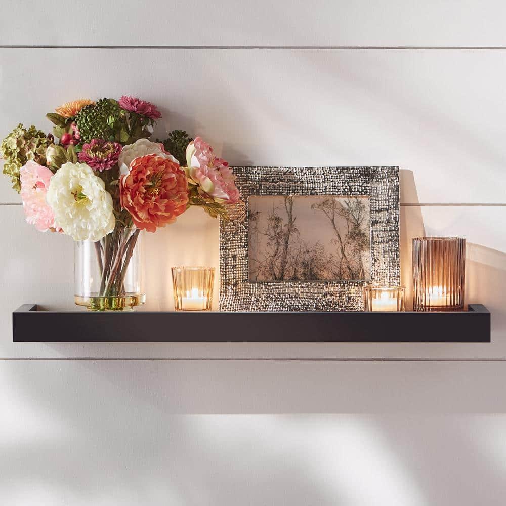 Wood Tray with 9 Glass Votive Holders - Storied Home