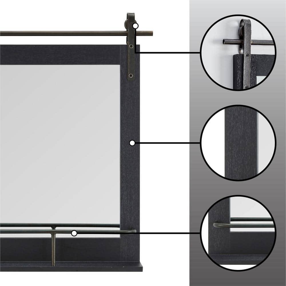 Joss & Main Enora Wood Mirror with Shelves