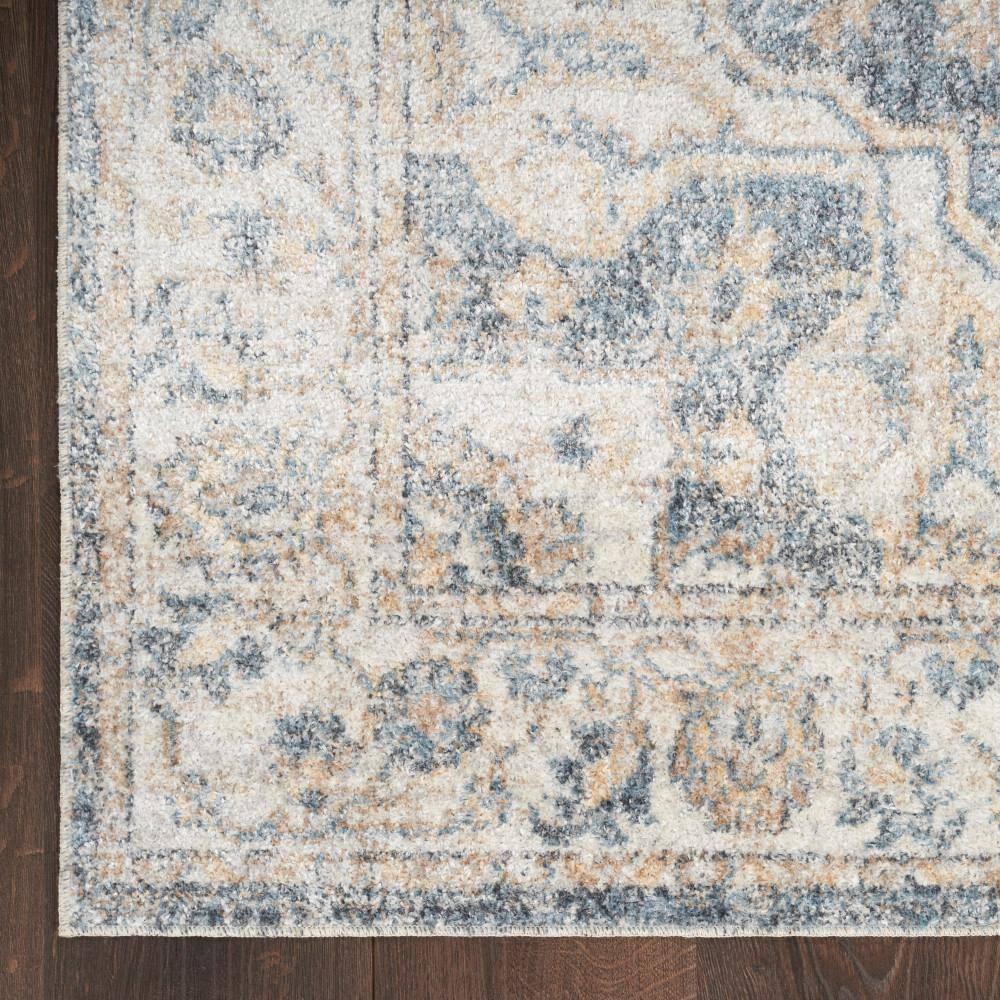 Nourison Astra Machine Washable Vintage Medallion Indoor Rug Grey/Blue 4' x 6'