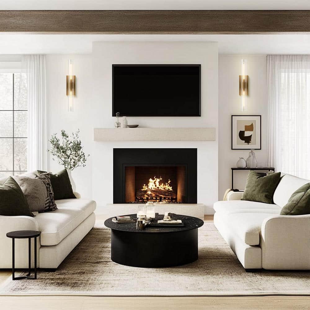 Mailus Wall Sconces, 22.8" Industrial-Chic Dual Glass Cylinder Wall Sconce(Set of 2)