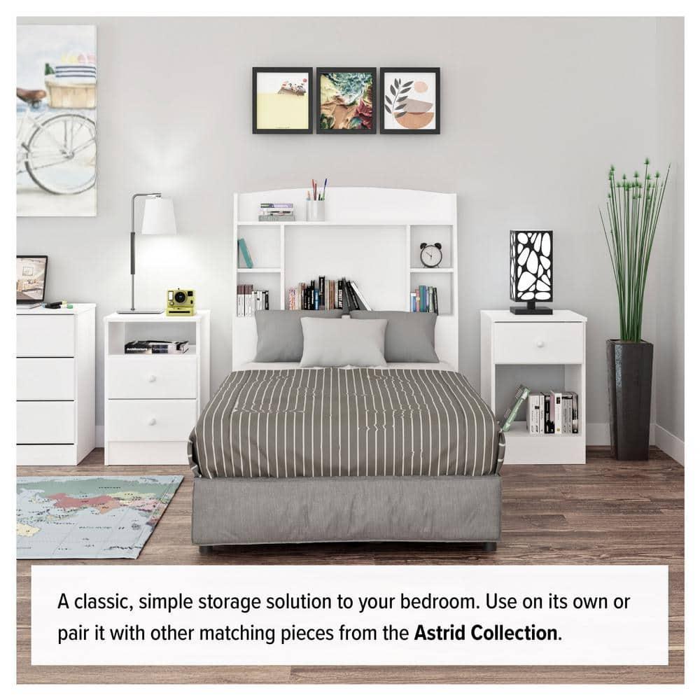 4 Drawers Astrid Dresser White - Prepac: Contemporary Storage Chest, Bedroom Furniture