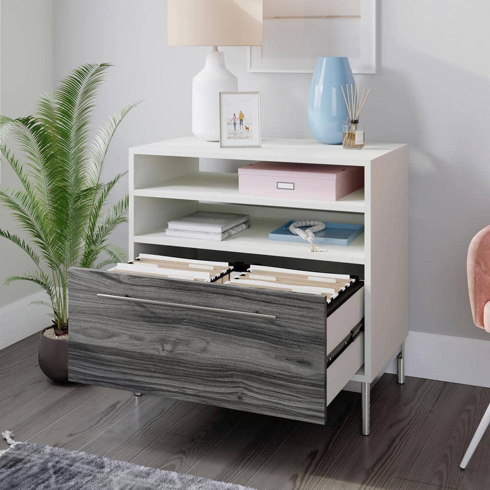 Sauder Vista Key Engineered Wood Lateral File Cabinet in Pearl Oak/Misted Elm