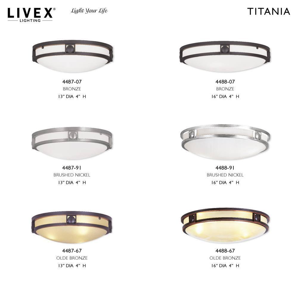 Livex Lighting Titania 2 - Light Flush Mount in  Brushed Nickel