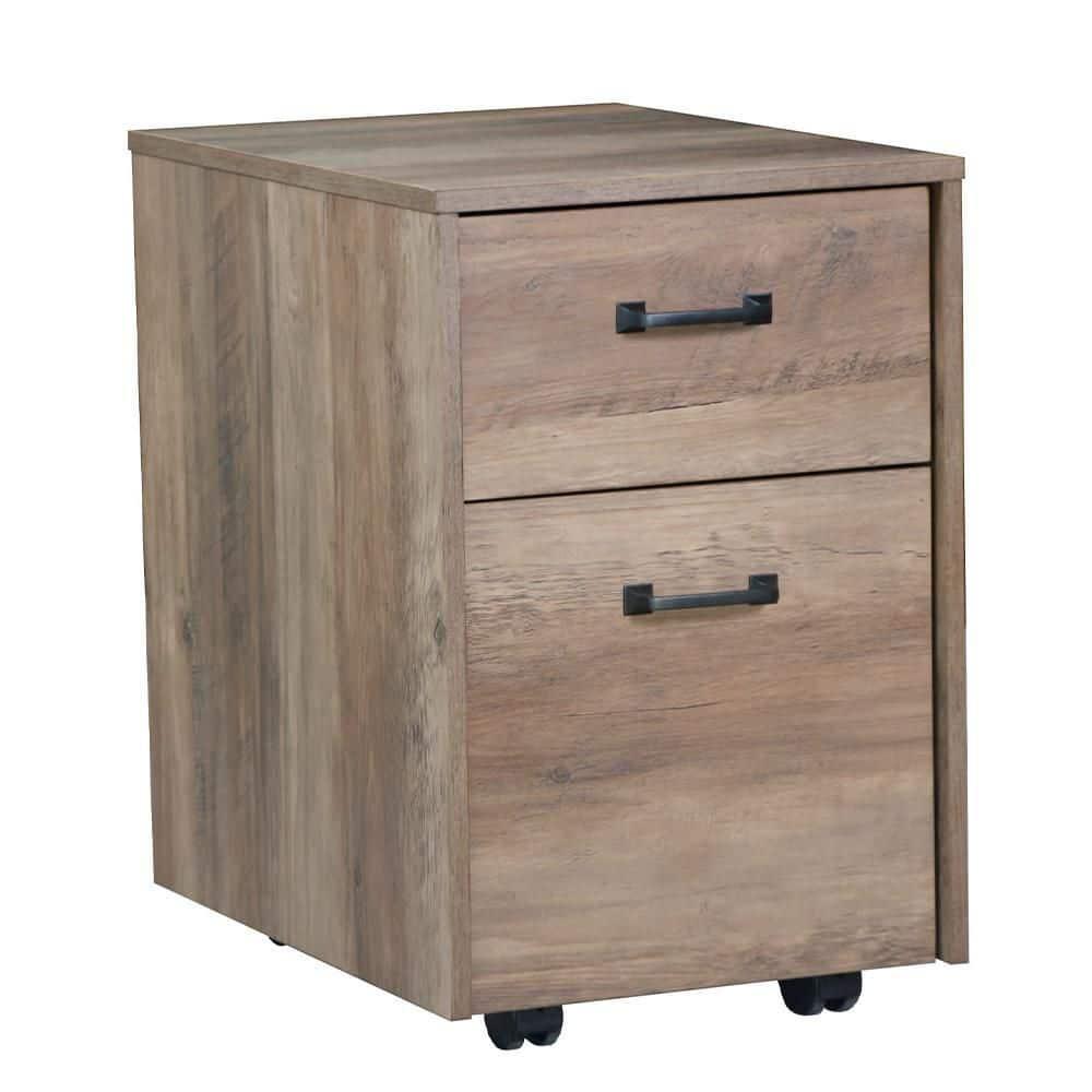 Saint Birch Alaska Mobile File Cabinet, Rustic Oak