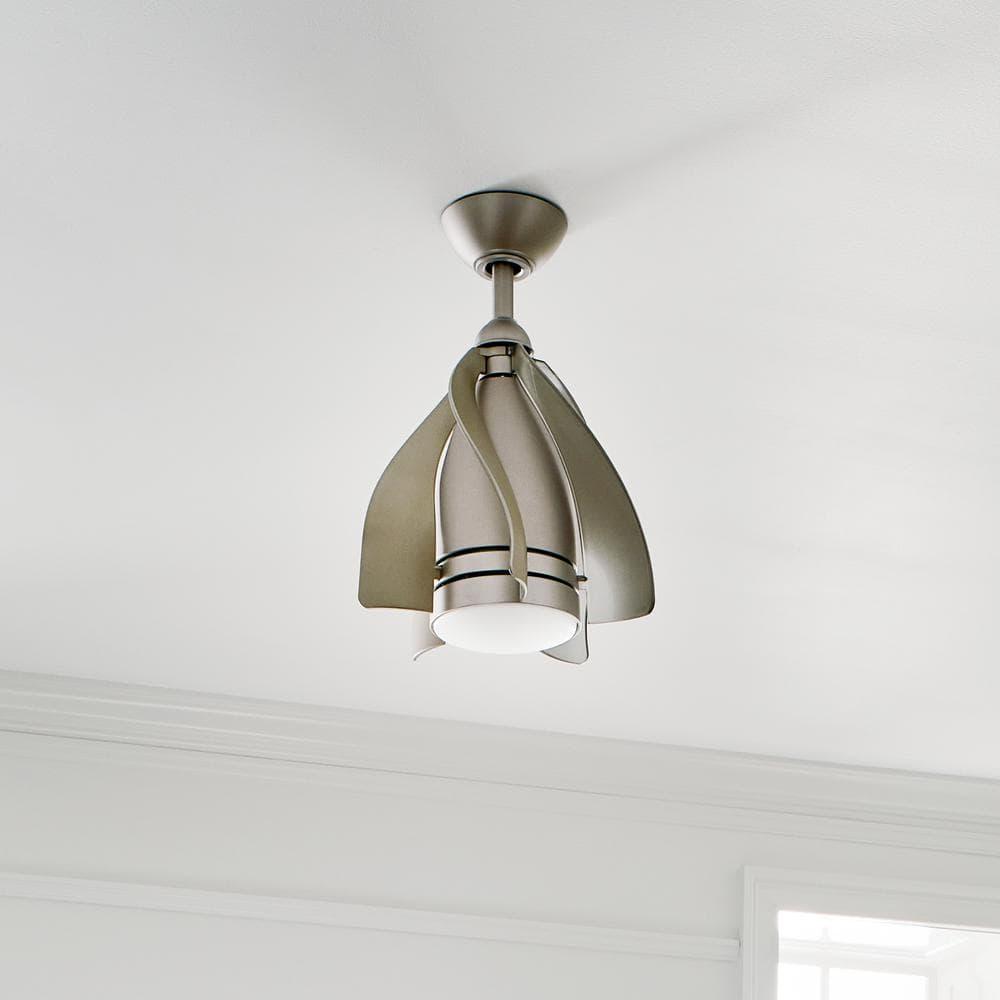 Contemporary 15" White LED Ceiling Fan with Remote and 4 Blades