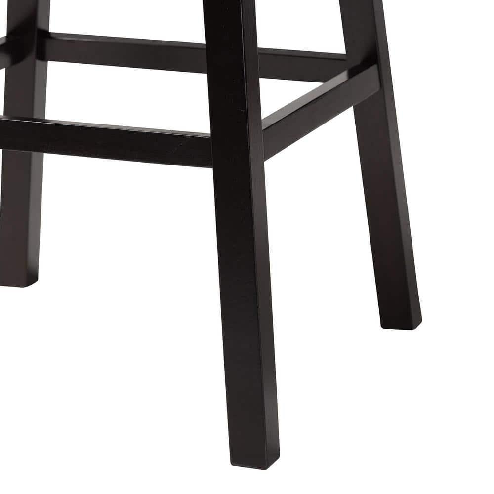Baxton Studio Avril Modern and Contemporary Brown Faux Leather Tufted Swivel Barstool with Nail heads Trim (Set of 2)