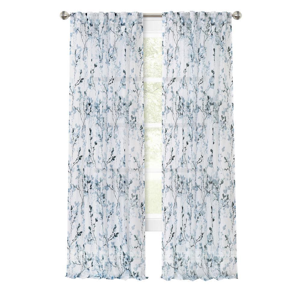 Red Barrel Studio® Molineux Floral Semi-Sheer Tab Top Single Curtain Panel
