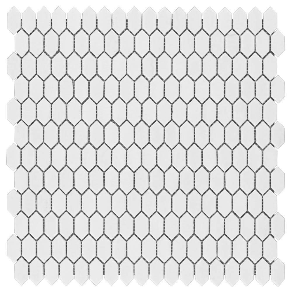 Whisper 11.61" x 11.73" Polished Mini Picket Glass Mosaic Wall Tile (0.94 Sq. Ft. / each)