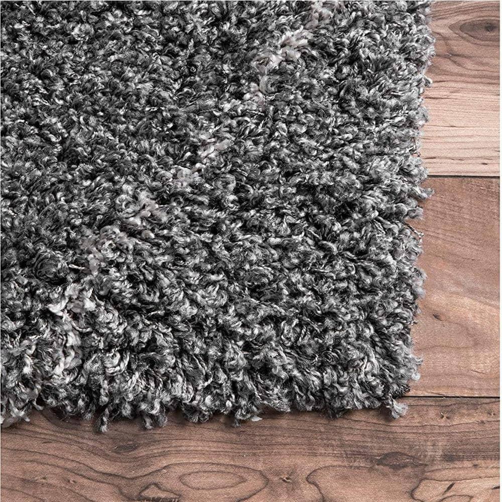 Nuloom Tess Trellis 4x6 Shag Indoor Area Rug for Living Room Bedroom Dining Room Nursery, Dark Grey/Ivory