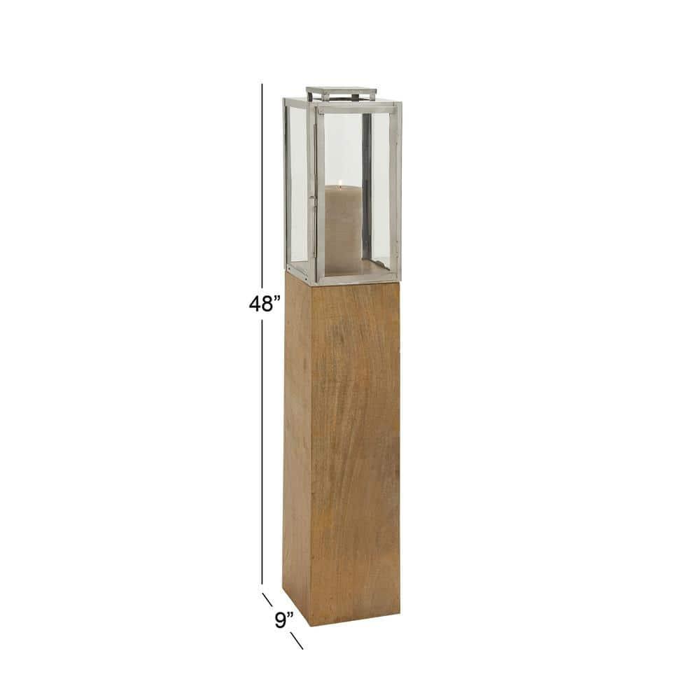 Mango Wood Handmade Decorative Indoor Outdoor Brown Candle Lantern