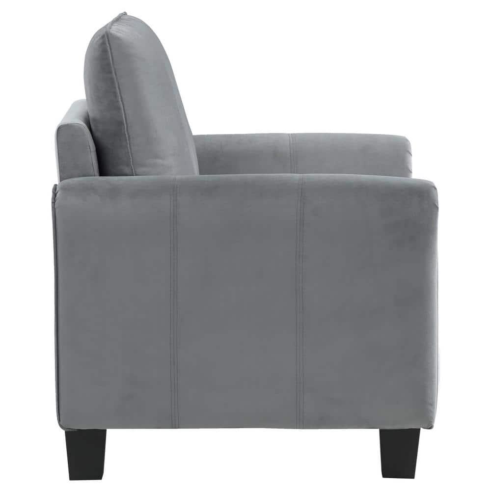 Hokku Designs Exceptional Quality - Hodierne Upholstered Rolled Arm Accent Chair Grey