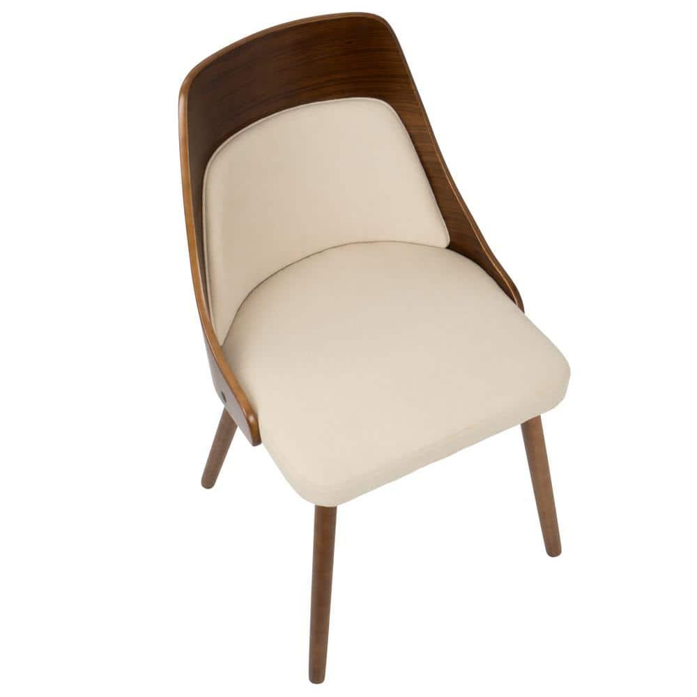 LumiSource Cream Fabric, Walnut Legs Anabelle Chair