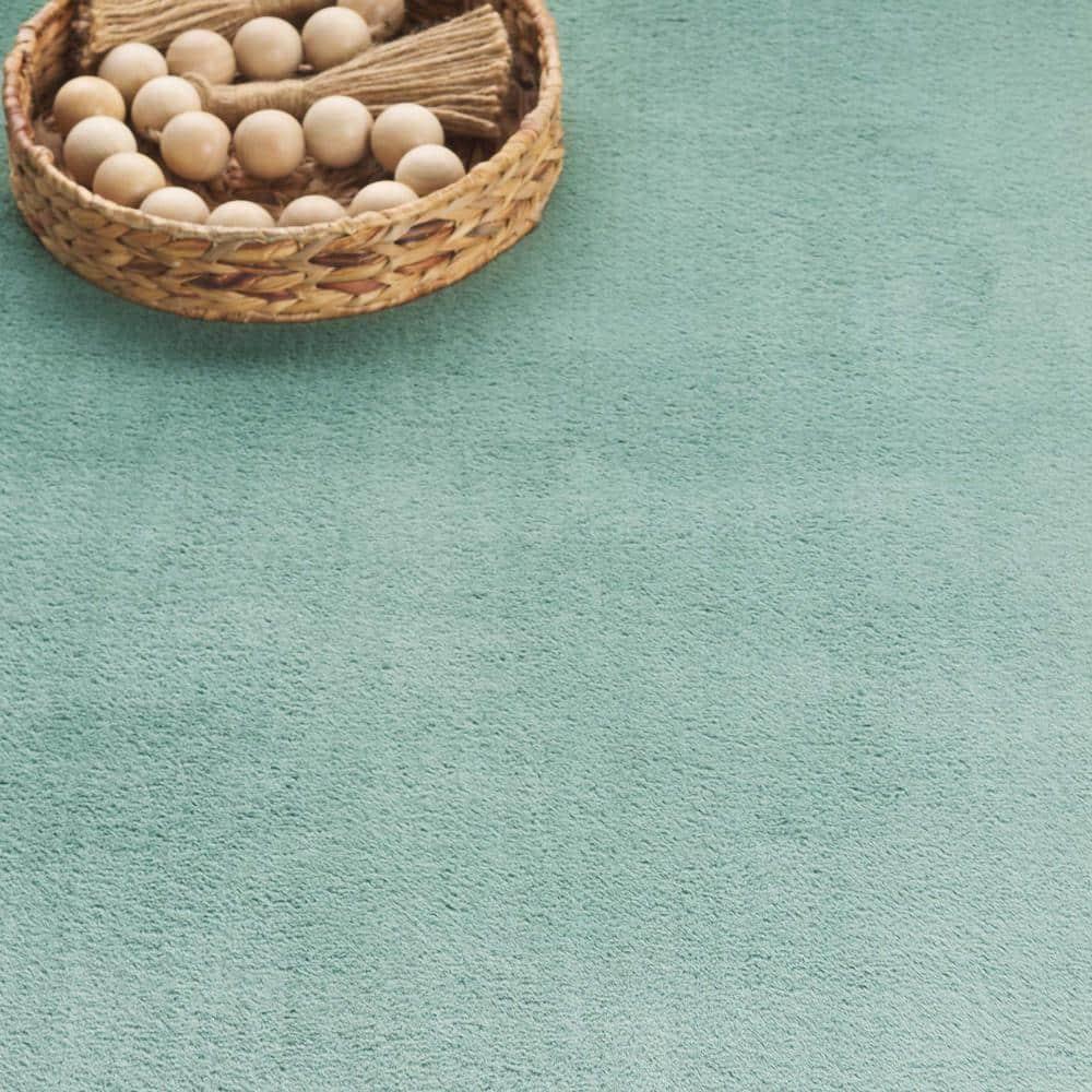 Faux Rabbit Fur Performance Machine Washable Solid Color Rug