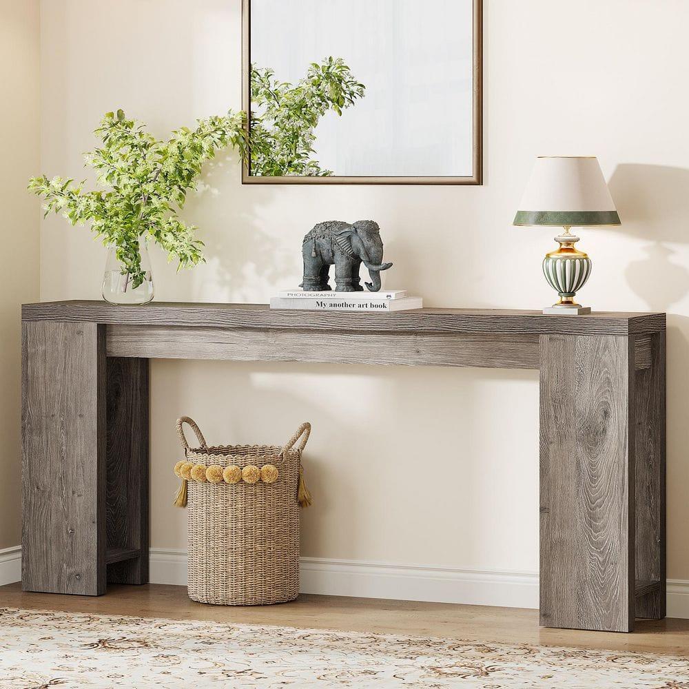Millwood Pines 70.9" Console Table For Entryway, Farmhouse Wood Sofa Couch Tale