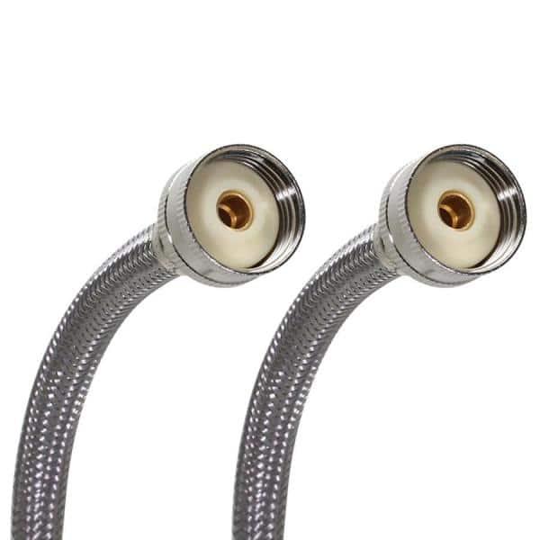 Fluidmaster B9WM48 Washing Machine Connector, Braided Stainless Steel - 3/4 Hose Fitting x 3/4 Hose Fitting, 4 Ft. (48-Inch) Length