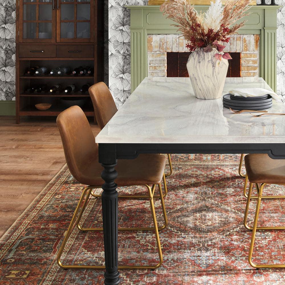 Loloi Rugs Loren 7'6" x 9'6" Printed Polyester Rug in Brick and Midnight