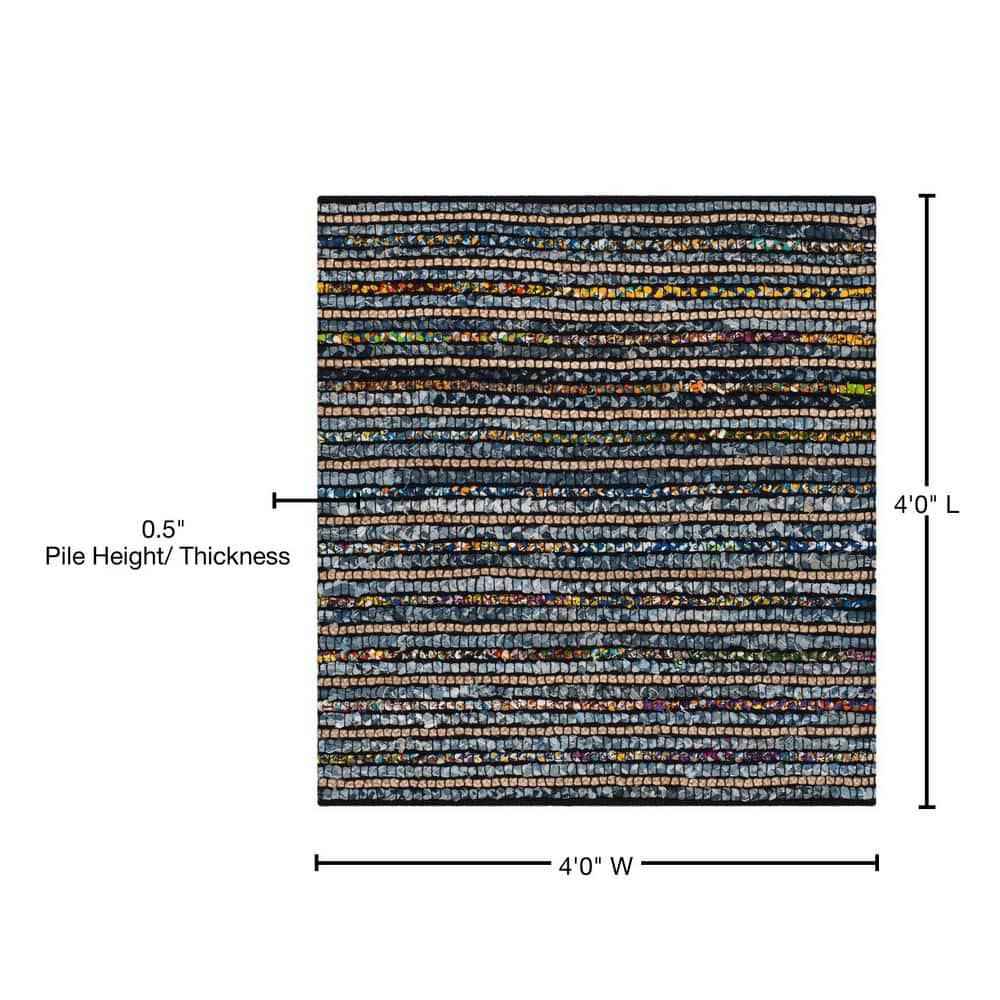 Cape Cod CAP364 Hand Woven Area Rug - Multi/Natural - 4'x4' - Safavieh.