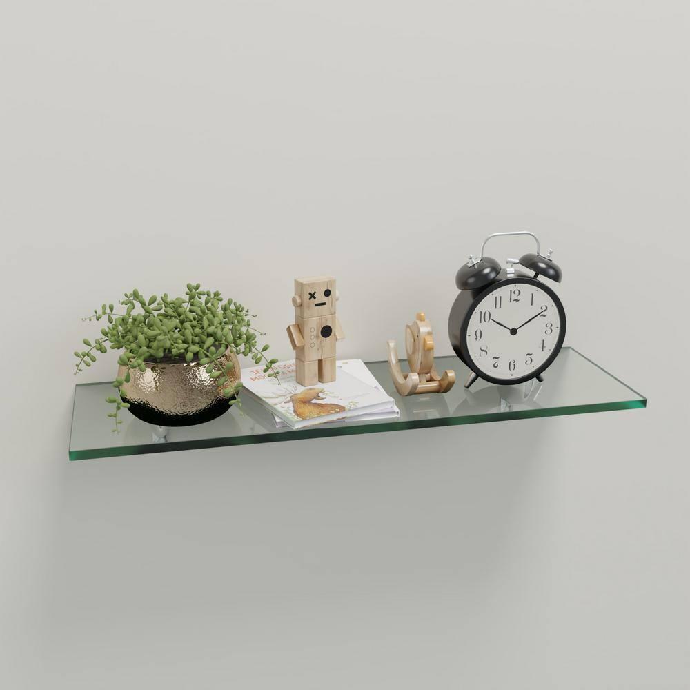 Latitude Run® Glass Accent Shelf with Adjustable Shelves