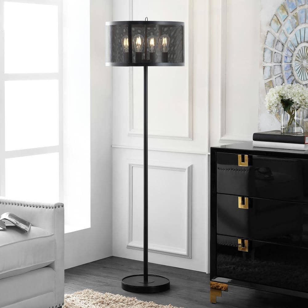 SAFAVIEH Vela 61.5 in. H Modern Solid Floor Lamp, Black