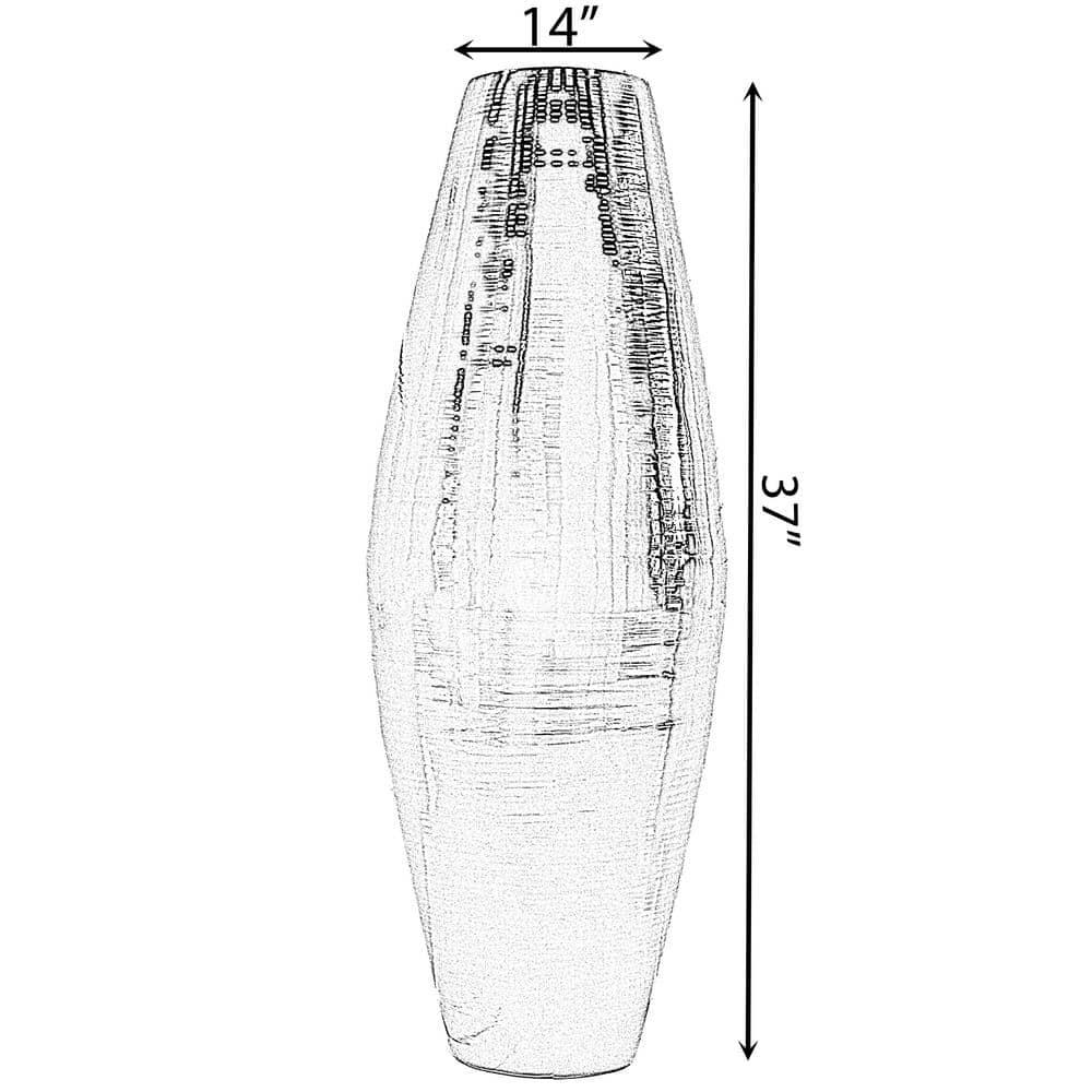 Uniquewise Tall Bamboo Floor Vase Cylinder, for Dining, Living Room, Entryway Decoration, 37 Inch Black