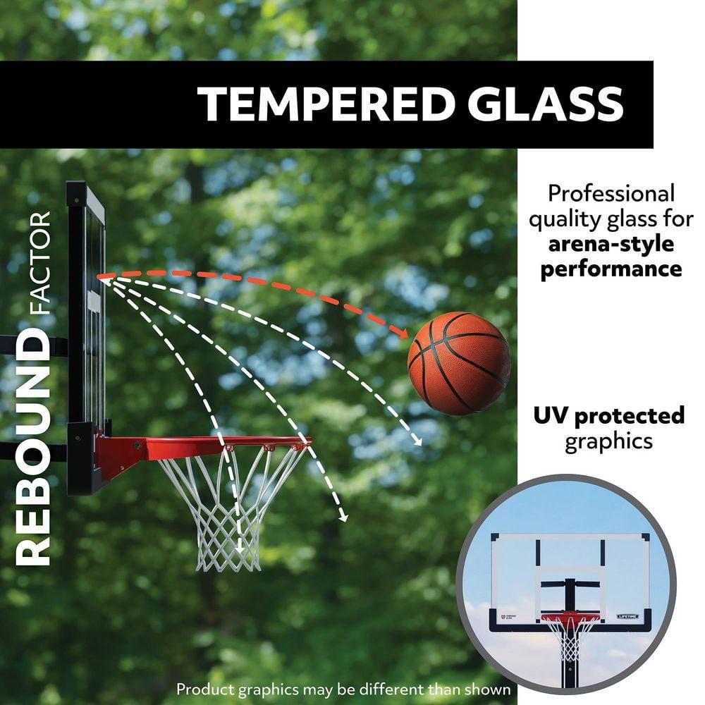Lifetime New Adjustable Bolt Down Basketball Hoop (60-inch Tempered Glass), 90569