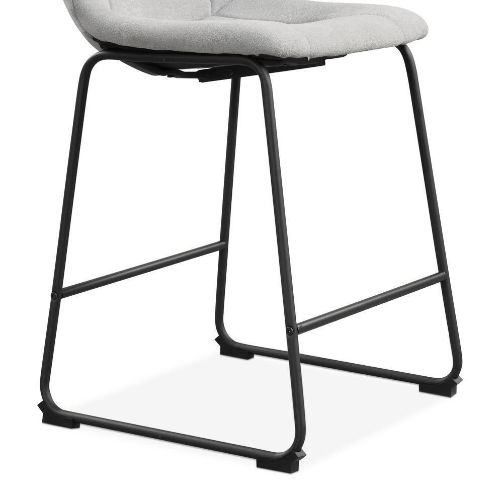 Furniture of America Perri Modern Chenille Counter Height Dining Chairs, Gray (Set of 2)