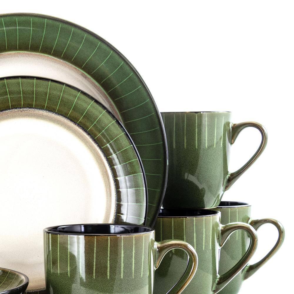 Grand Jade Luxurious Stoneware Dinnerware with Complete Setting for 4 - 16 Piece