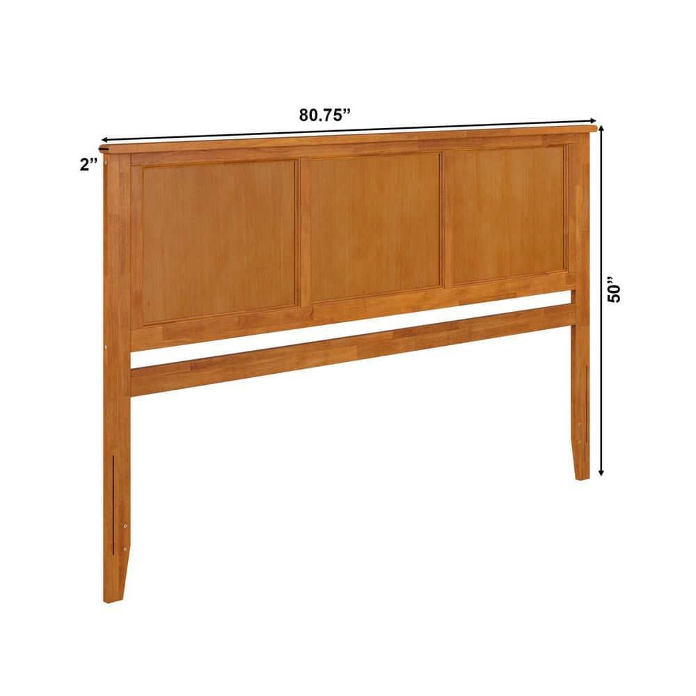 AFI Furnishings Madison King Solid Wood Panel Headboard in Light Toffee