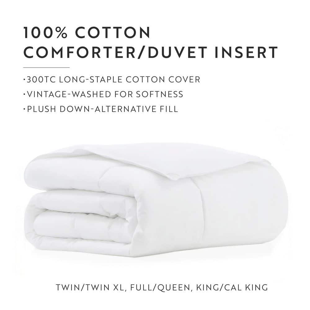 Becky Cameron 100% Cotton Down Alternative Comforter/Duvet Insert - Vintage Washed and Brushed Cotton Shell