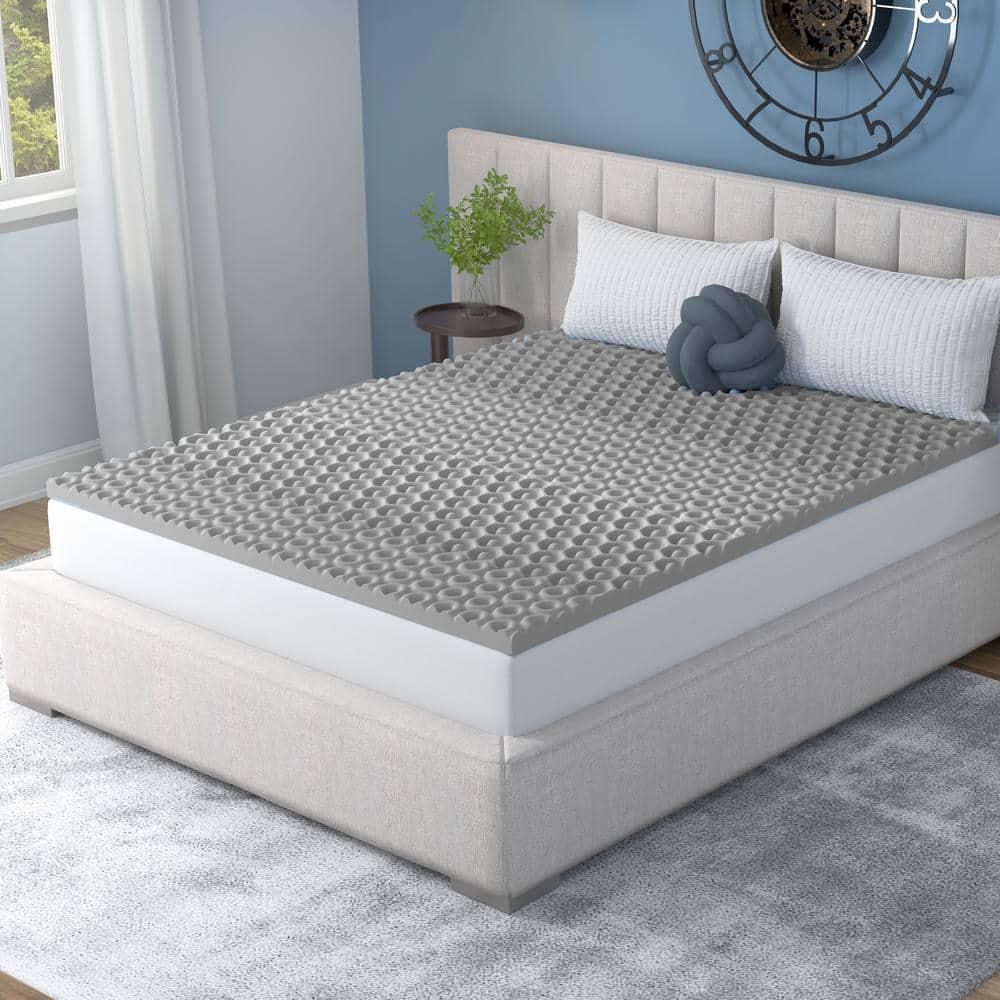 Vibe 2” Cool Pod Convoluted Gel Memory Foam Mattress Topper, Full
