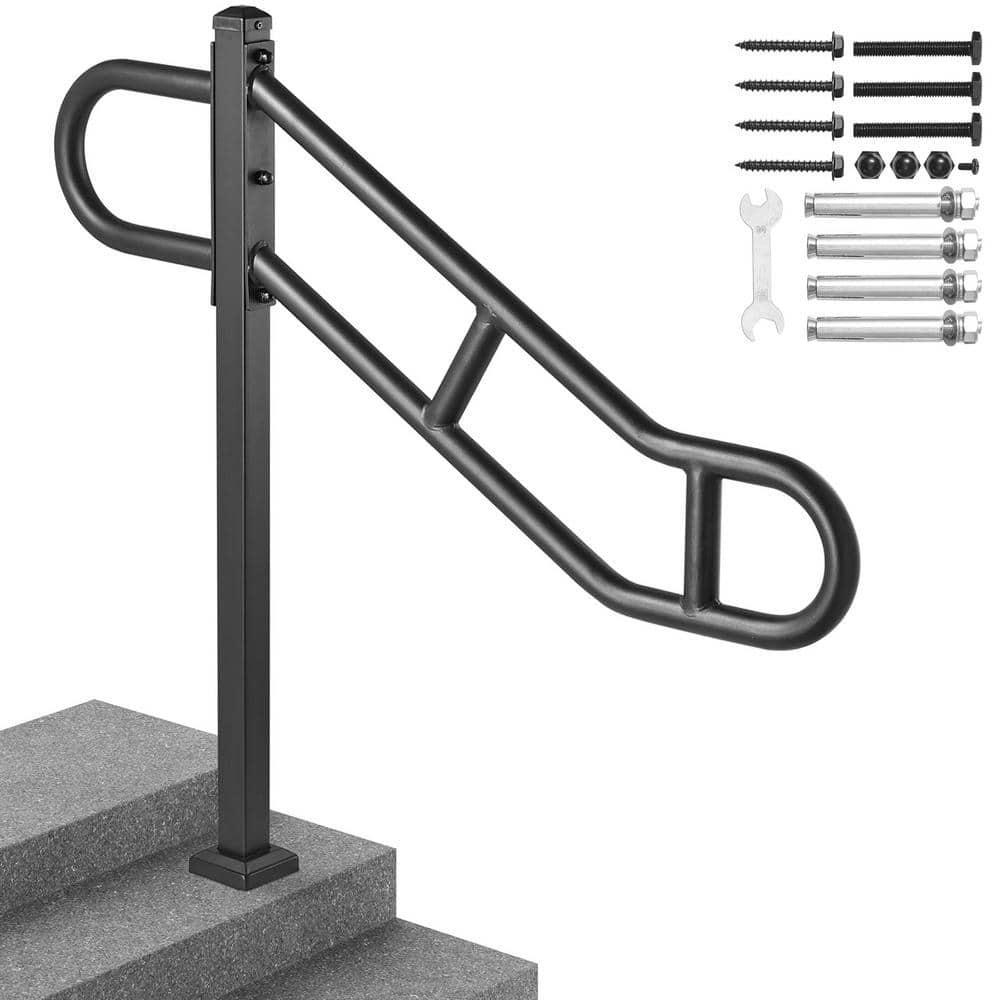 VEVOR VEVOR Single Post Handrail for Outdoor 1-3 Step 40.5" Stair Handrail Floor Mount