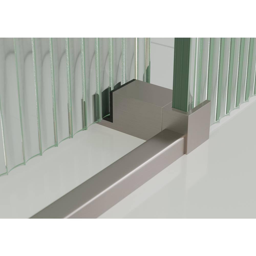 Galaxy 56 - 60 in. x 60 in. Fully Frameless Fluted Sliding Bathtub Door