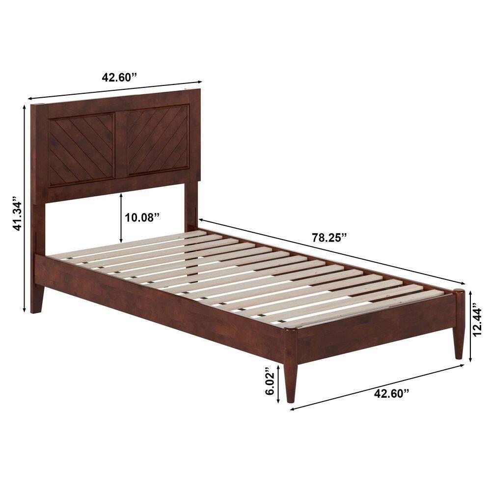 AFI Furnishings Berkshire Twin Solid Wood Low Profile Platform Bed in Walnut