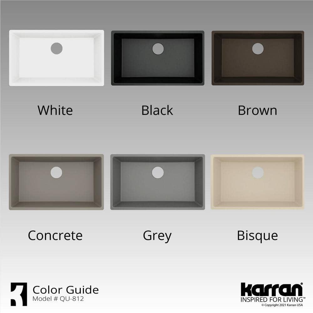 Karran Quartz 32-1/4'' X 19-1/4'' Large Single Bowl Undermount Kitchen Sink