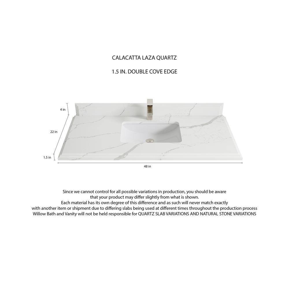 Willow Collections Aberdeen 48'' Single Bathroom Vanity with Top