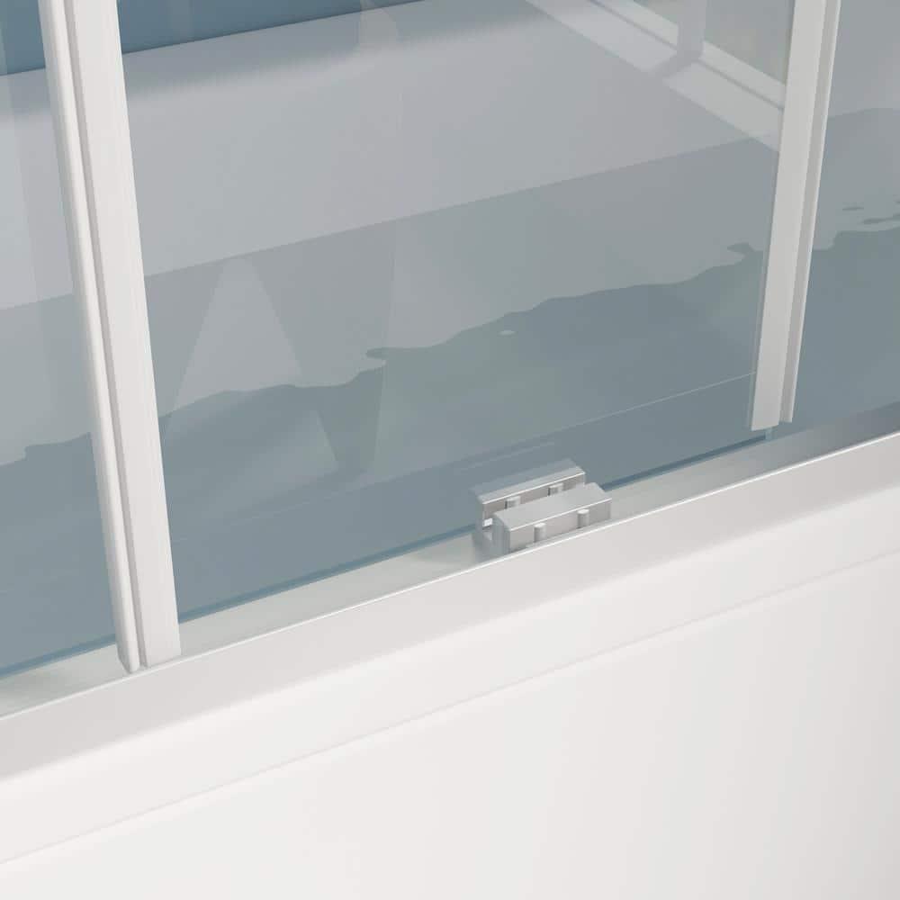 Jraty 57-60'' W x 62'' H Double Sliding Tub Door with Clear Tempered Glass