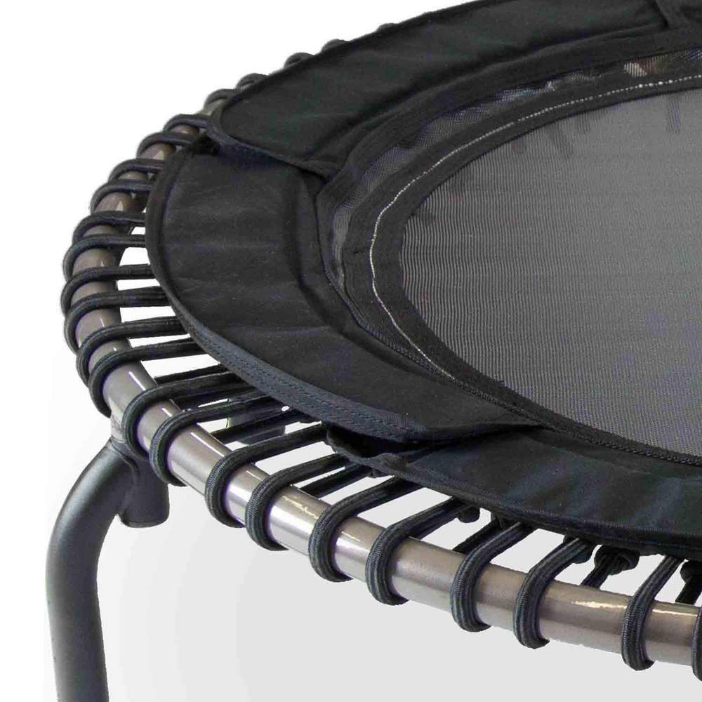 JumpSport 370 PRO Indoor Lightweight Heavy Duty 39-Inch Heavy Duty Fitness Trampoline with Handle Bar Accessory and Adjustable Tension Bungees, Black