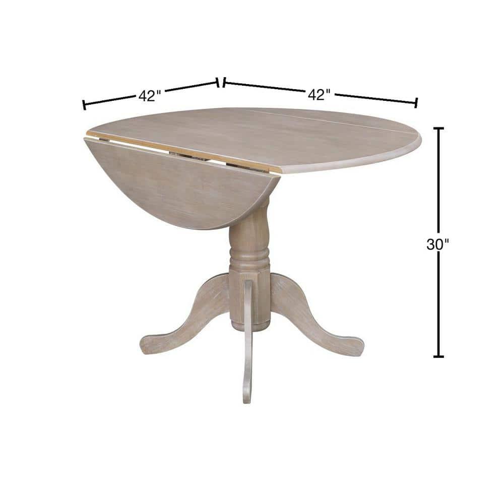 42" Mason Round Dual Drop Leaf Extendable Dining Table - International Concepts: Seats 4, Pedestal Base